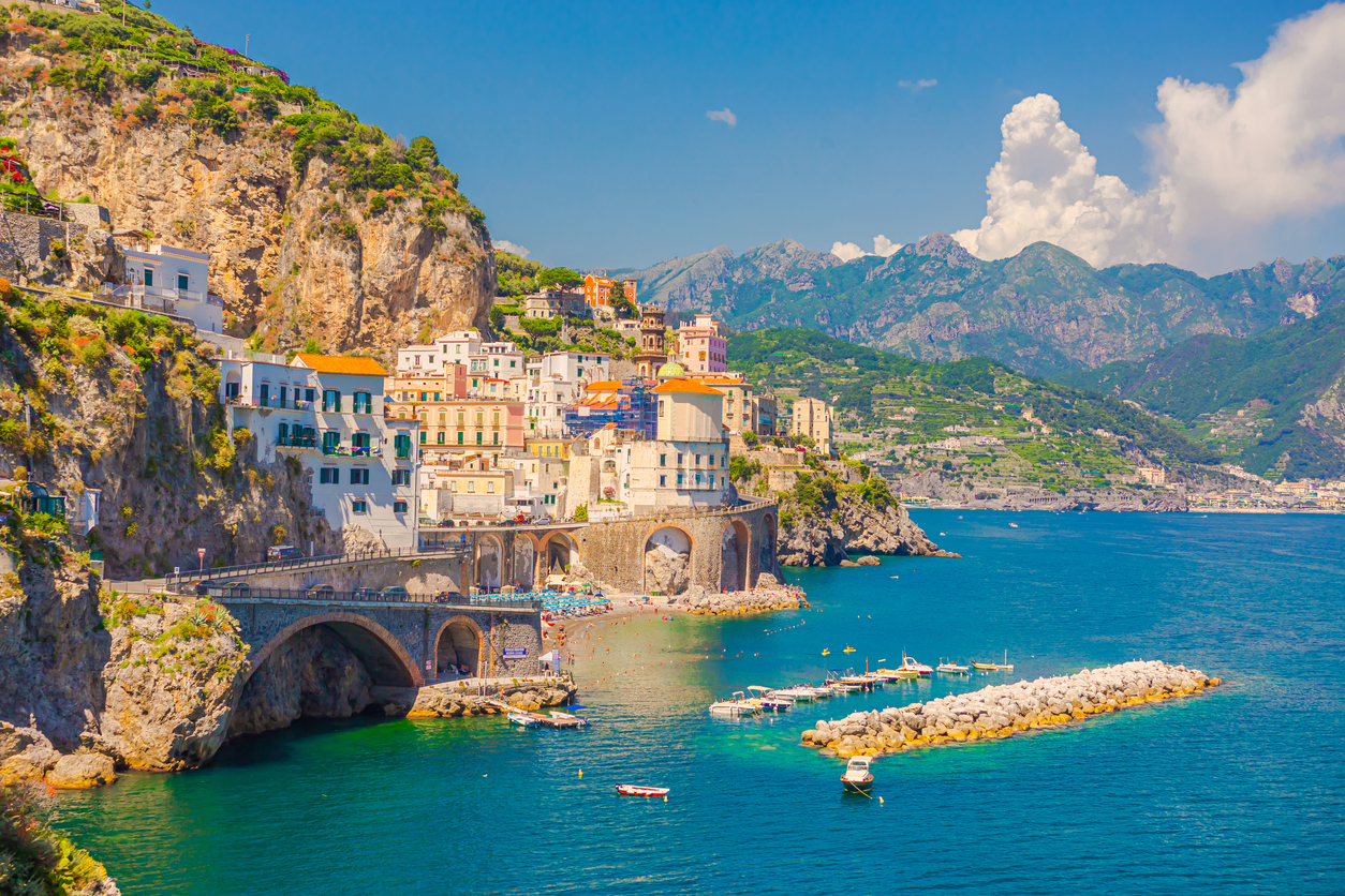 Amalfi coast. Italy. Italian culture. Tyrrhenian Sea. Summer