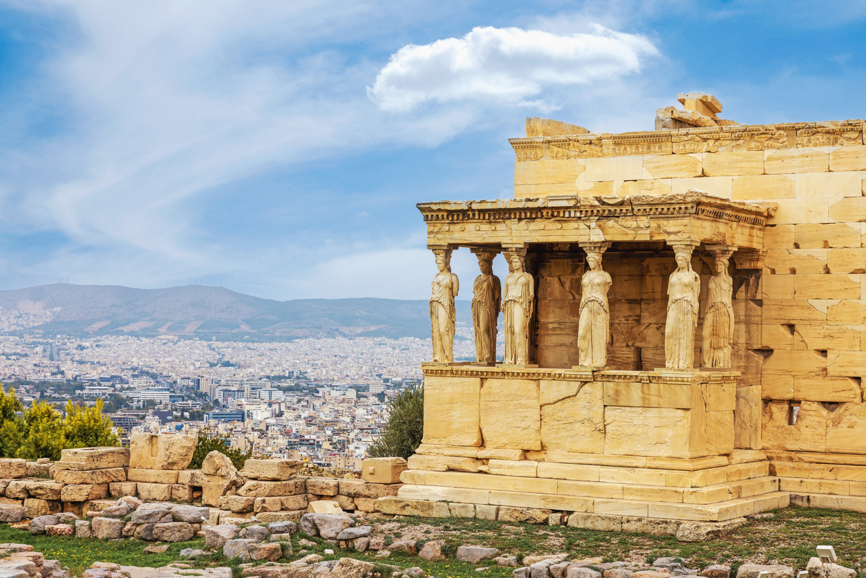 Erechtheion temple in Acropolis of Athens